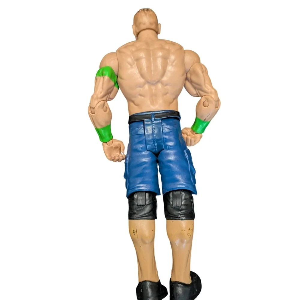 WWE Mattel John Cena Action Figure Blue Shorts Green Never Give Up Armbands